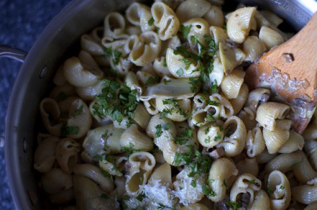 Mushroom Marsala Pasta with Artichokes