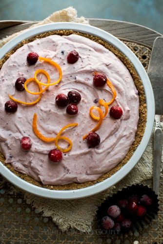 No-bake fluffy cranberry pie