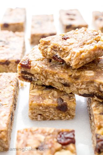 No Bake Oatmeal Raisin Granola Bars