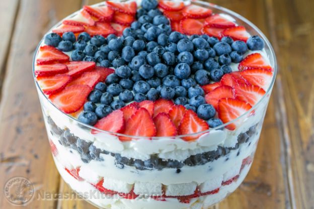 No bake strawberry blueberry trifle