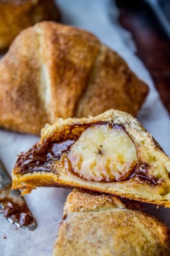 Nutella and Banana Stuffed Crescent Rolls