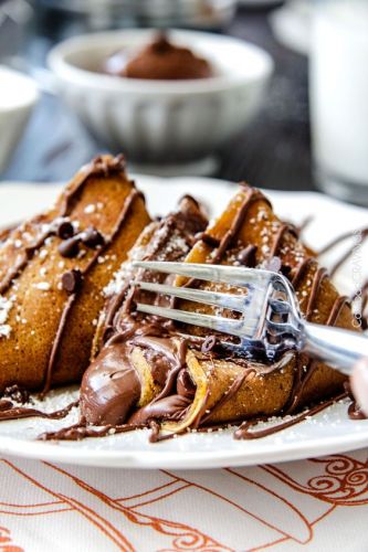 Nutella pumpkin crepes