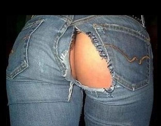 Ripped Butt Jeans