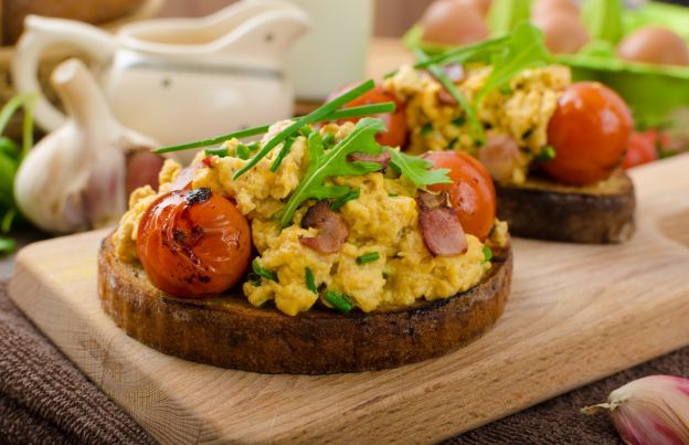 Bruschetta Scrambled Egg Toasts