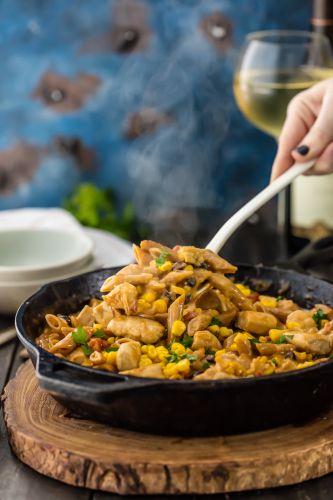 One Pan Southwest Chicken Alfredo Skillet