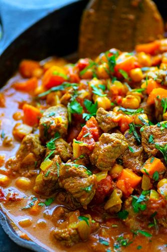 One-Pot Beef Sweet Potato Chickpea Curry