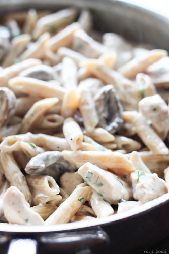 One-Pot Portobello Mushroom Chicken Alfredo