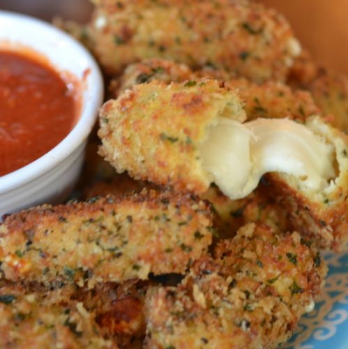 Panko breaded mozzarella sticks