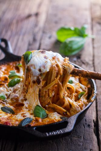 Tomato basil pasta bake