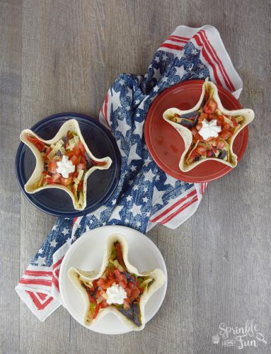 Patriotic taco salad bowls