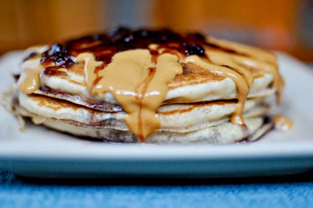 Peanut butter and jelly pancakes