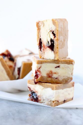 Peanut butter & jelly ice cream sandwiches