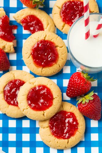 PB & J thumbprint cookies