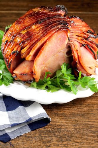 Peach and Ginger Glazed Ham