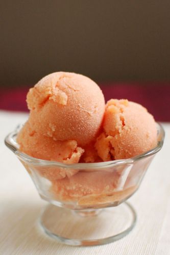 Peach Champagne Sorbet with Thyme