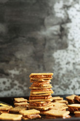 Vegan and gluten-free peanut butter cheese crackers