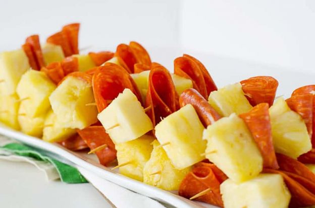 Pepperoni & Pineapple Skewers