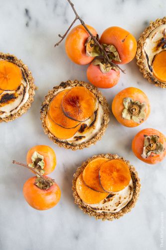 Bruleed persimmon tarts