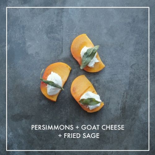 Persimmons and Goat cheese Starter