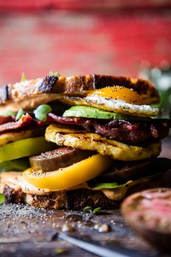 Pineapple BLT with Sweet Chili Butter and Sriracha Mayo