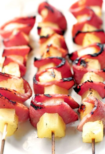 Grilled Pineapple Ham Kabobs