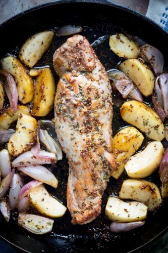 Easy Roasted Pork Tenderloin and Apple Skillet