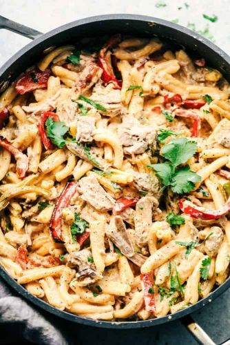 Creamy Pork Carnitas Pasta