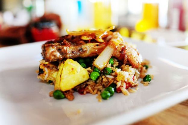 Pork Chops with Pineapple Fried Rice