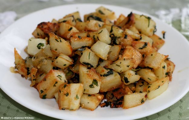 Potatoes Saute with Garlic and Cilantro