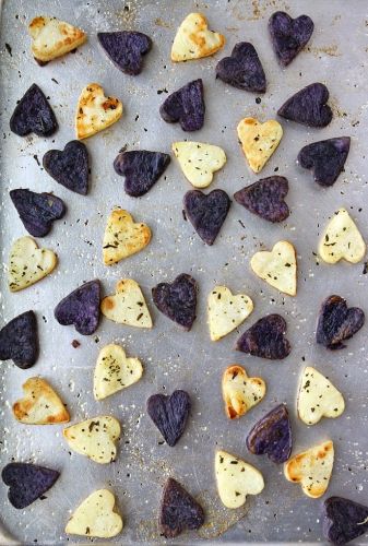 Roasted potato hearts