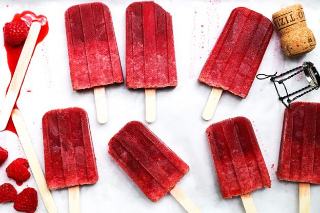 Prosecco Raspberry Popsicles