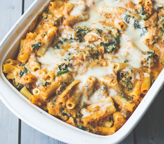 Pumpkin And Kale Pasta Bake