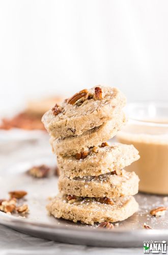 Pumpkin Spice Pecan Shortbread Cookies