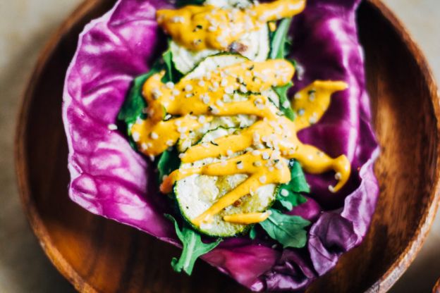 Purple Cabbage tacos with tangy Chipotle Aioli