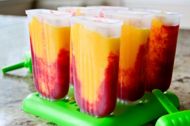 Raspberry Mango Wine Popsicles