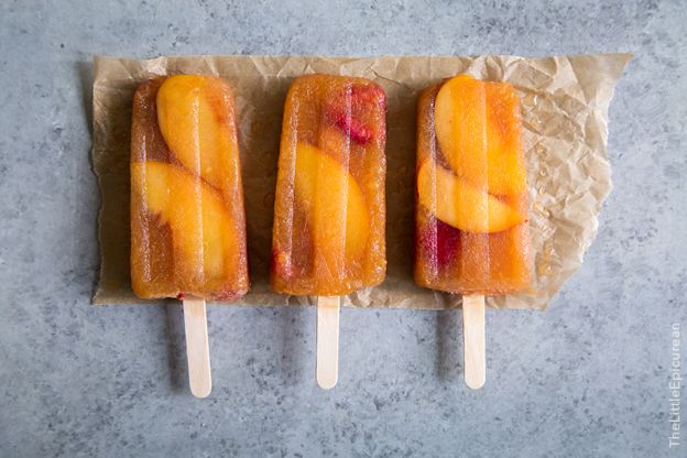 Raspberry Peach Sangria Popsicles