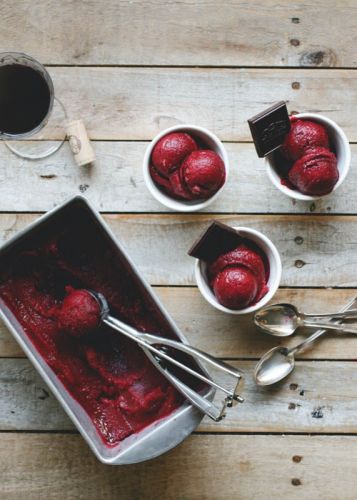 Raspberry zinfandel sorbet