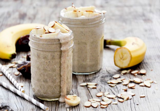 Roasted banana and almond smoothie