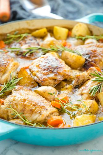 Easy One Pot Roasted Chicken Dinner