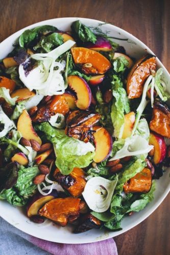 Roasted Pumpkin and Peach Salad