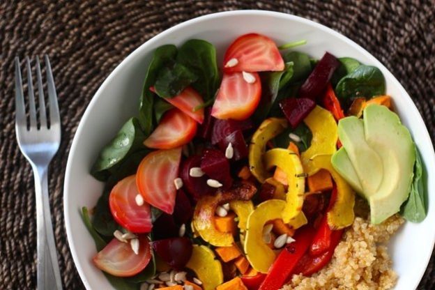 Roasted Roots Rainbow Salad With Quinoa