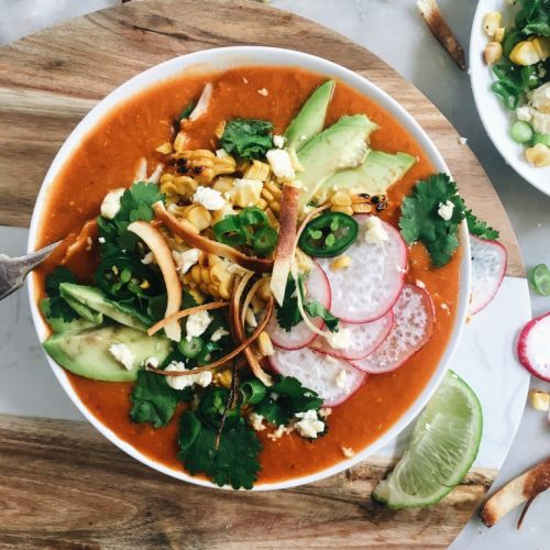 ROASTED TOMATO AND RED PEPPER TORTILLA SOUP