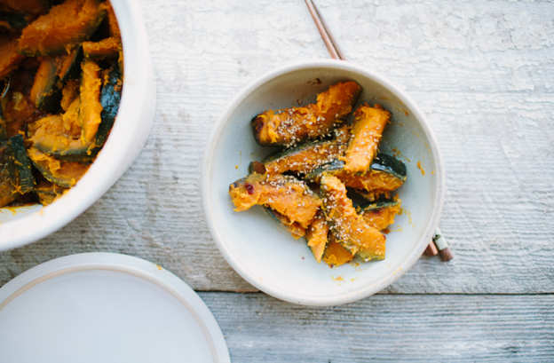 Sake steamed squash