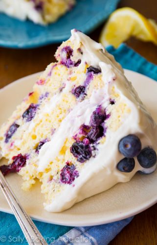 Lemon blueberry layer cake