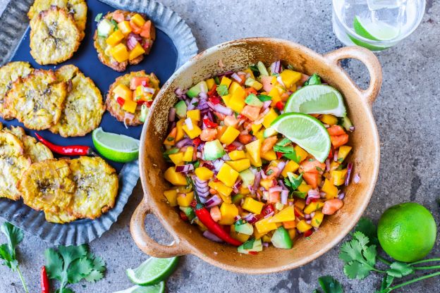 Baked Patacones with Tropical Salsa