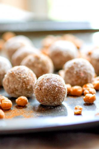 Salted caramel snickerdoodle protein bites