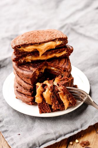 Salted Caramel Chocolate Pancakes