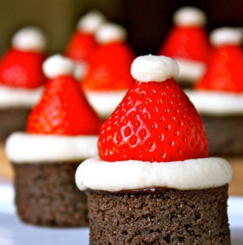 Santa Hat Brownies