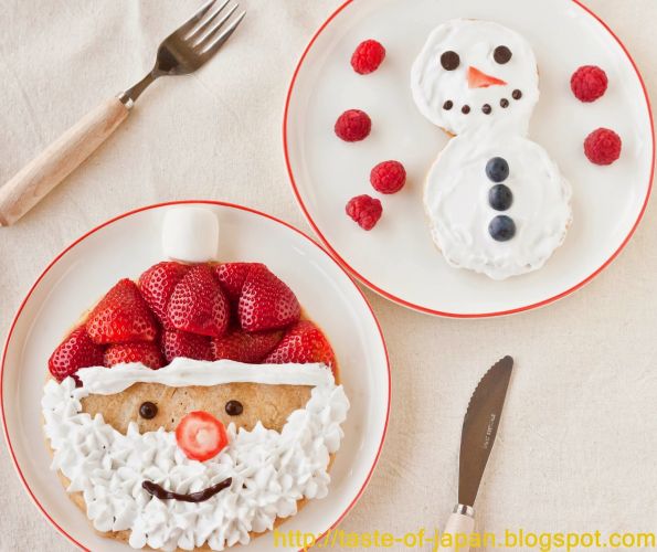 Santa Claus and Snowman Pancakes