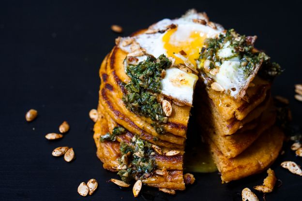 Savory Gochujang Butternut Squash Pancakes